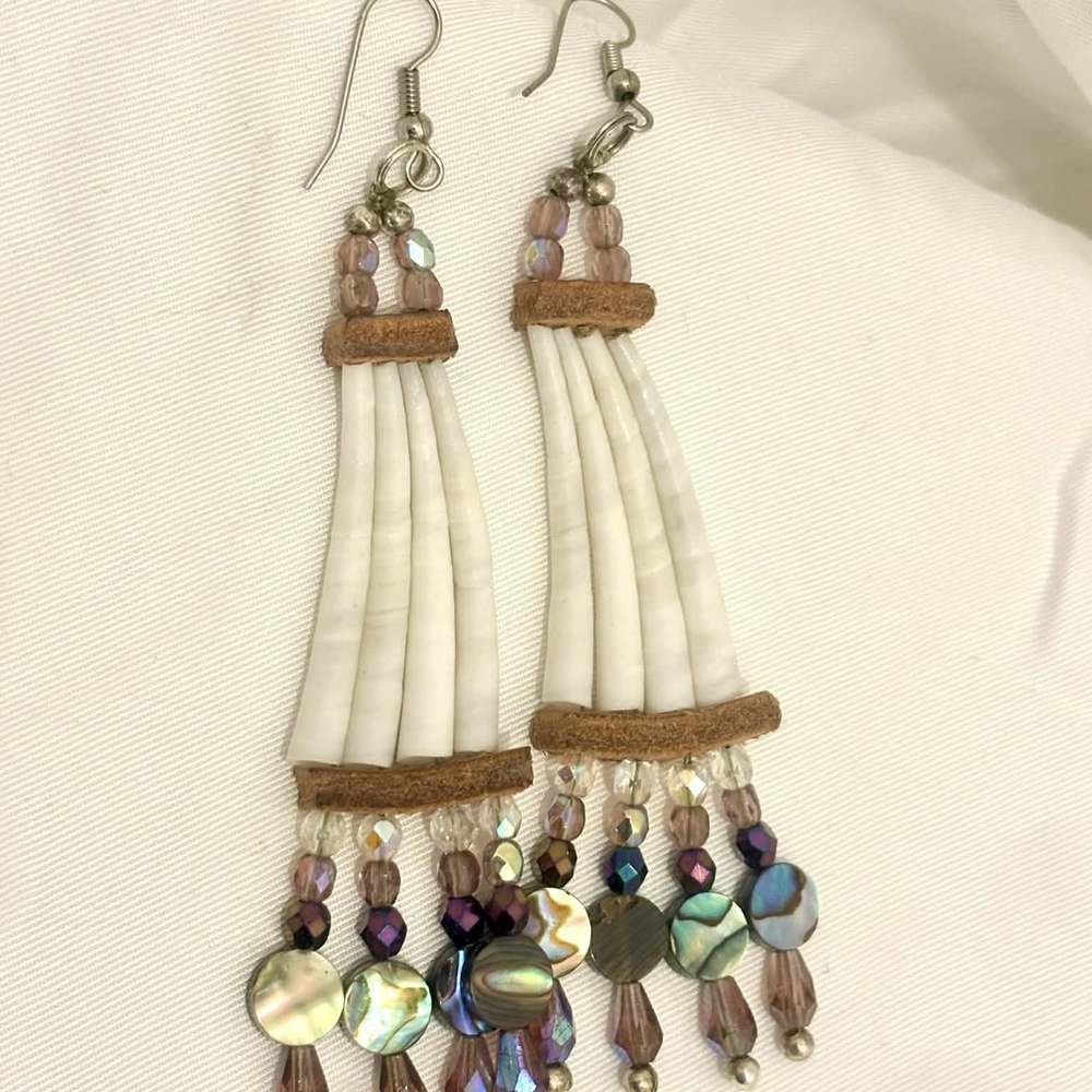 Chic Multicolor Beaded Dangle Earrings - image 4